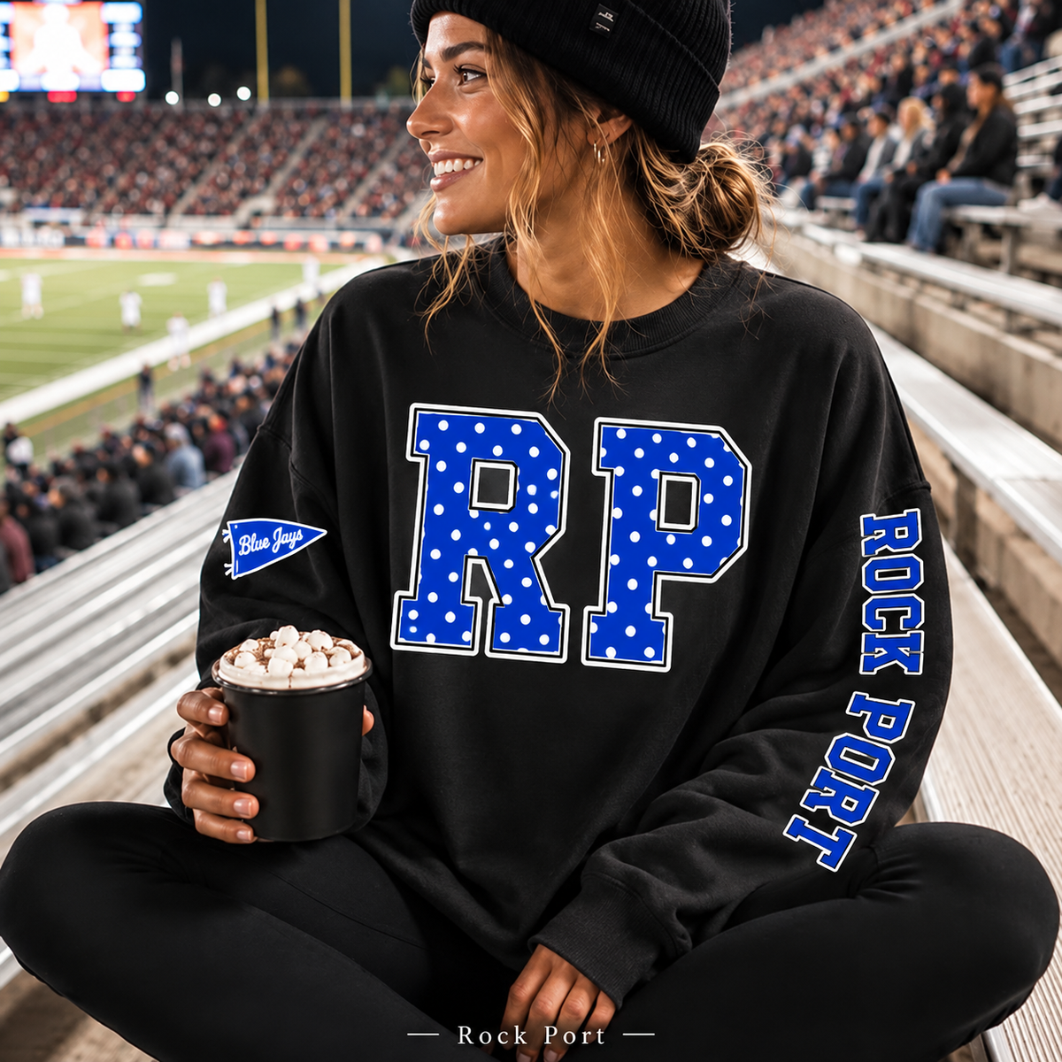 Rock Port Blue Jays Polka Dot Varsity Letter Sweatshirt & Hoodie