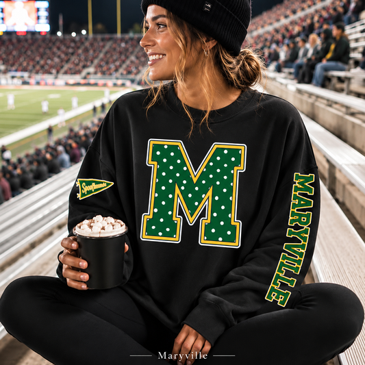 Maryville Spoofhounds Polka Dot Varsity Letter Sweatshirt & Hoodie