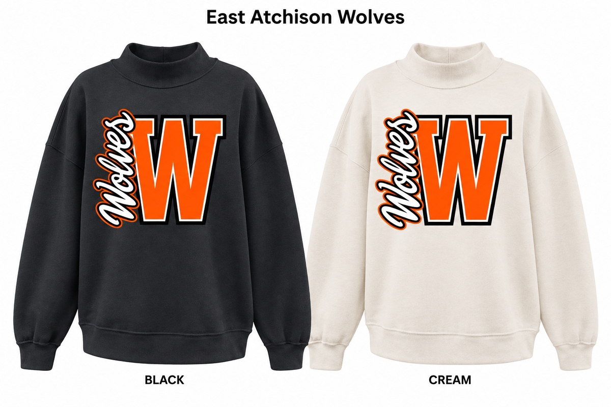 East Atchison Wolves Mockneck - Pick Your Design - Pre-Order