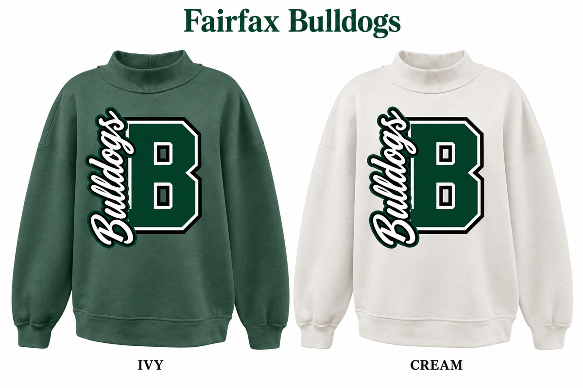 Fairfax Bulldogs Mockneck - Pick Your Design - Pre-Order