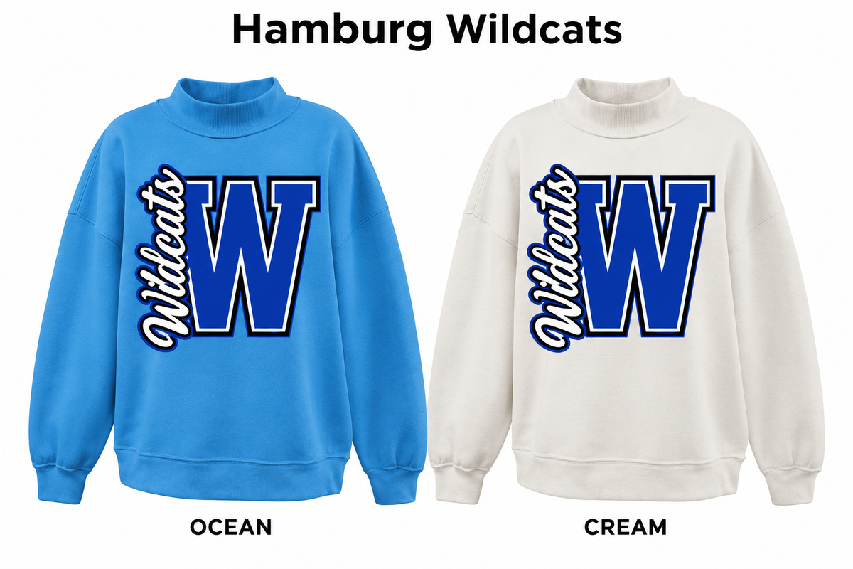 Hamburg Wildcats Mockneck - Pick Your Design - Pre-Order