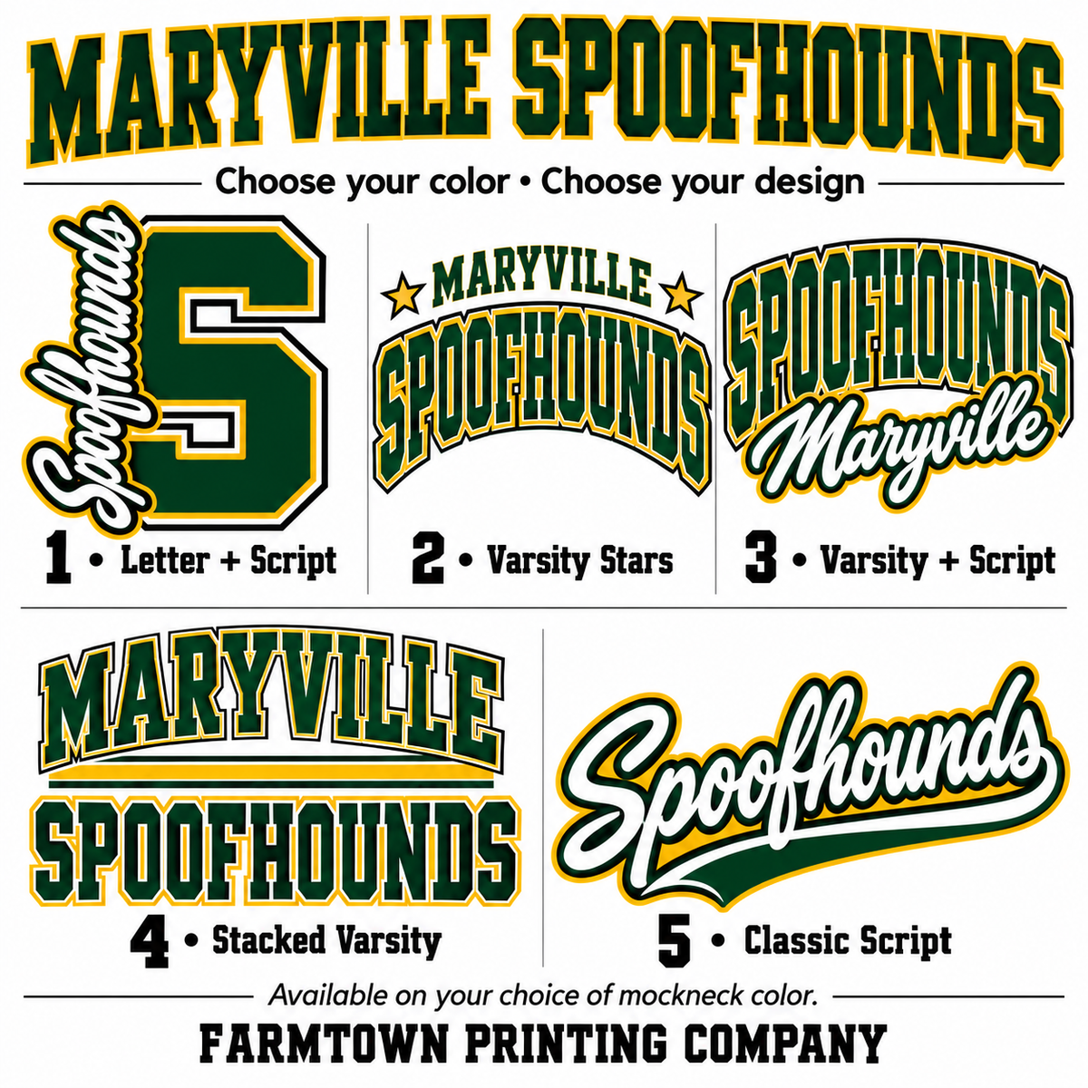Maryville Spoofhounds Mockneck - Pick Your Design - Pre-Order