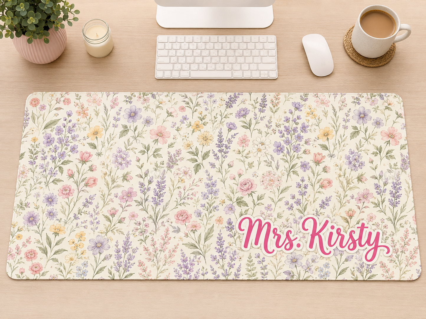 Custom Desk Mat — Mascot/Team or Teacher Design | Personalized Large Desk Pad
