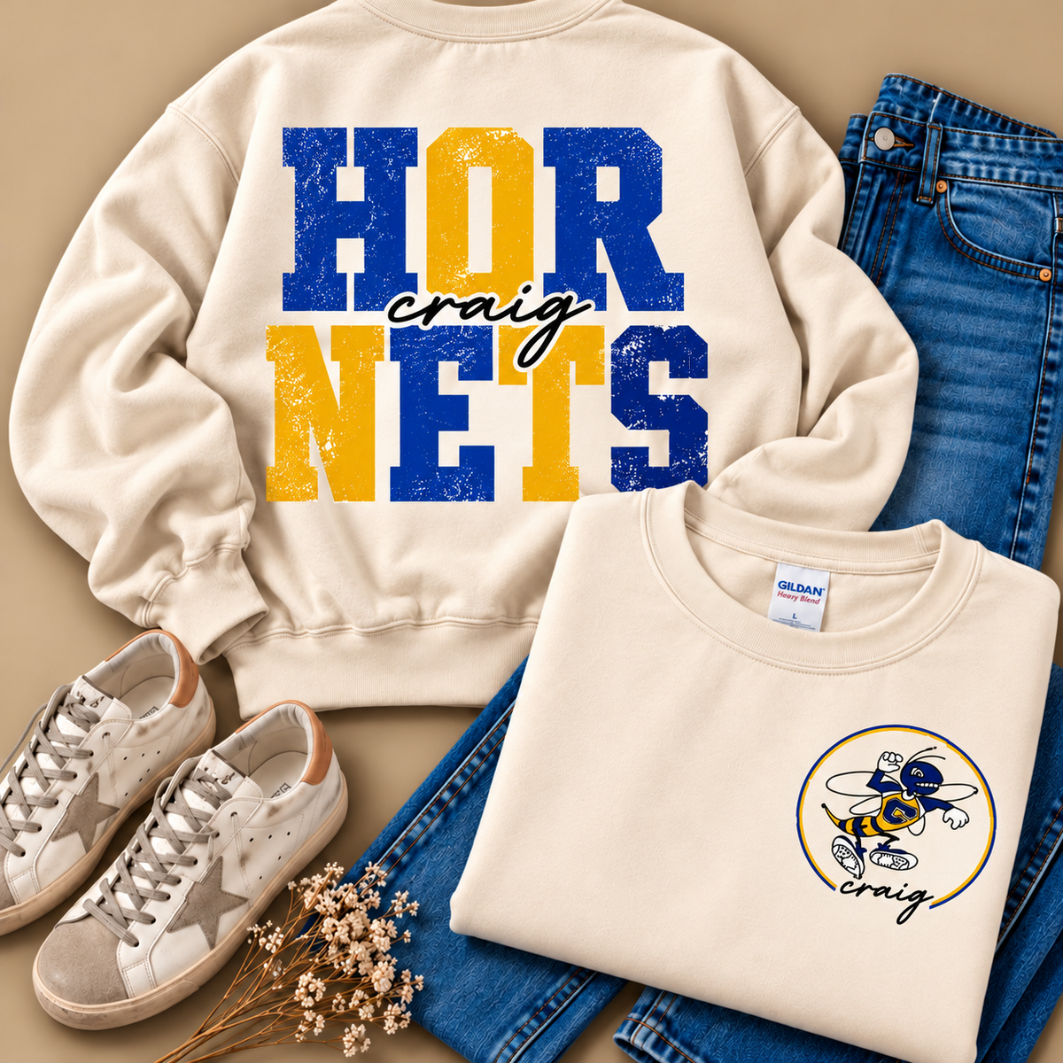 Craig Hornets Stacked Mascot Sweatshirt