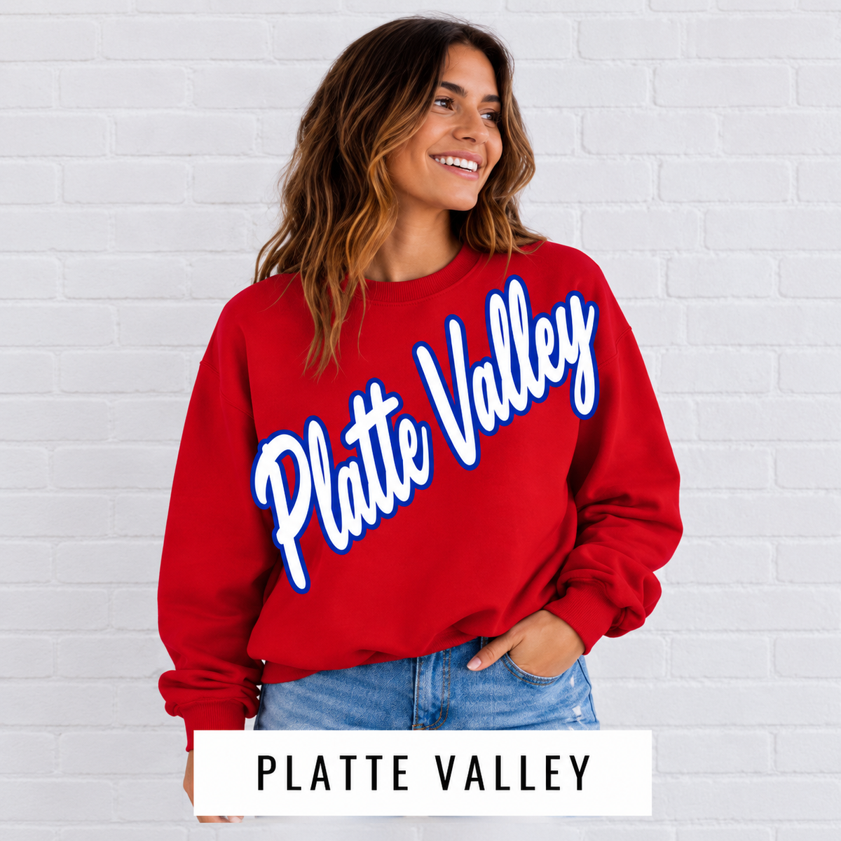 Platte Valley Script Mascot Sweatshirt