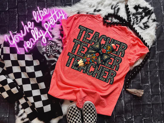 Teacher Pencil Bow