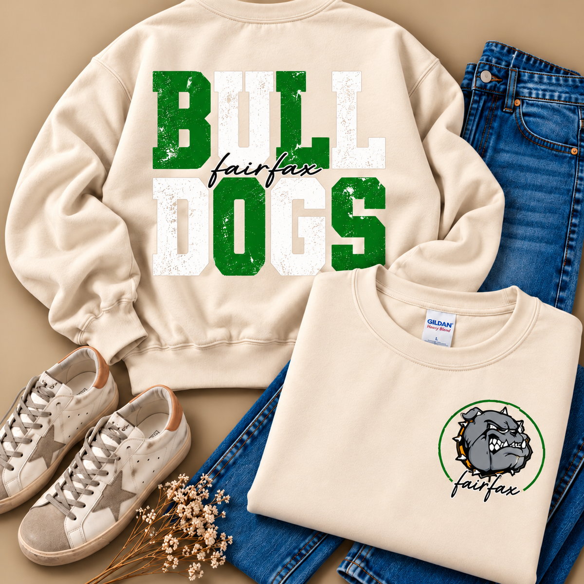 Fairfax Bulldogs Stacked Mascot Sweatshirt