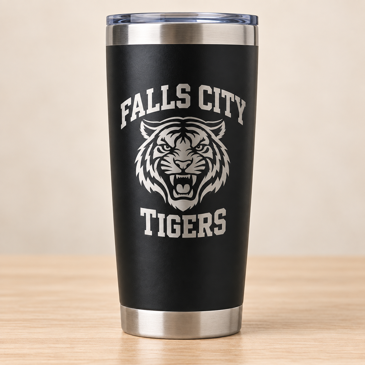Laser Engraved School Tumbler — 20 oz Black | Launch Pre-Order