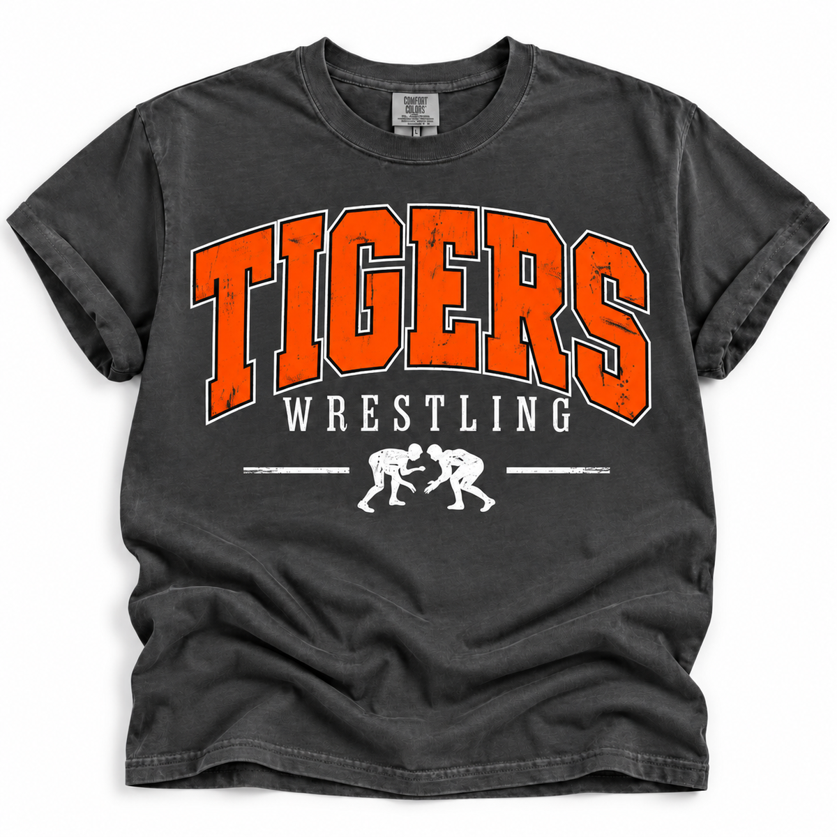 Falls City Tigers Wrestling Stacked Tee