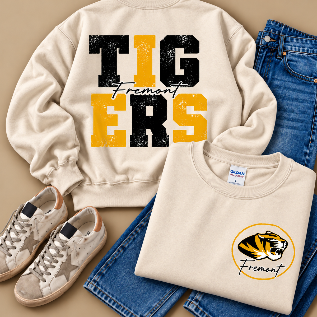 Fremont Tigers Stacked Mascot Sweatshirt