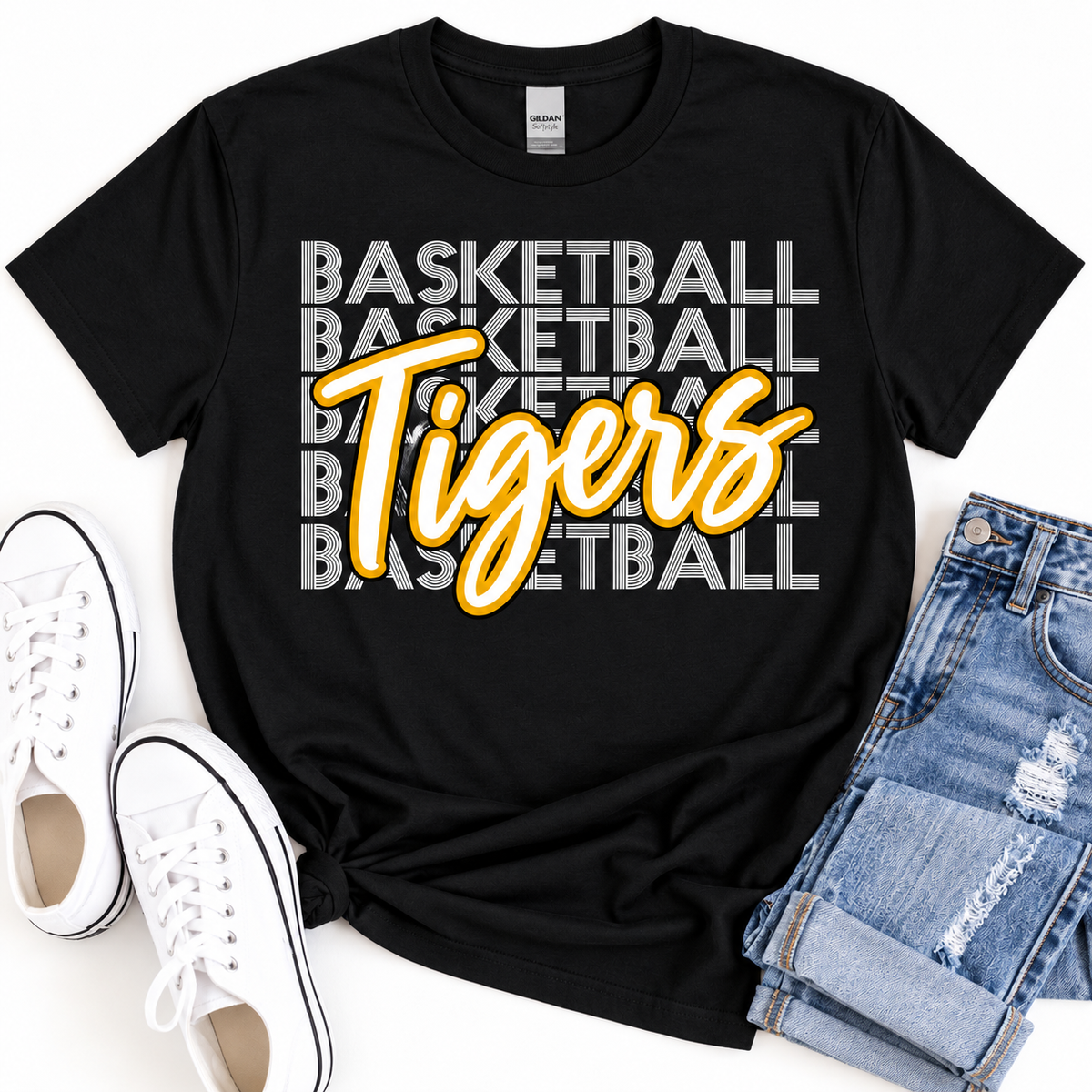 Fremont Tigers Stacked Basketball