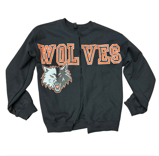 Split Crewneck Sweatshirt with Mascot