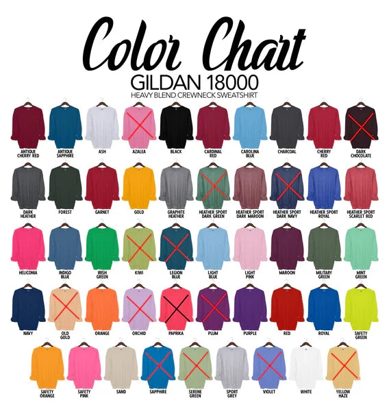 Gildan 18000 color chart