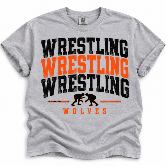 East Atchison Wolves Wrestling Stacked Tee