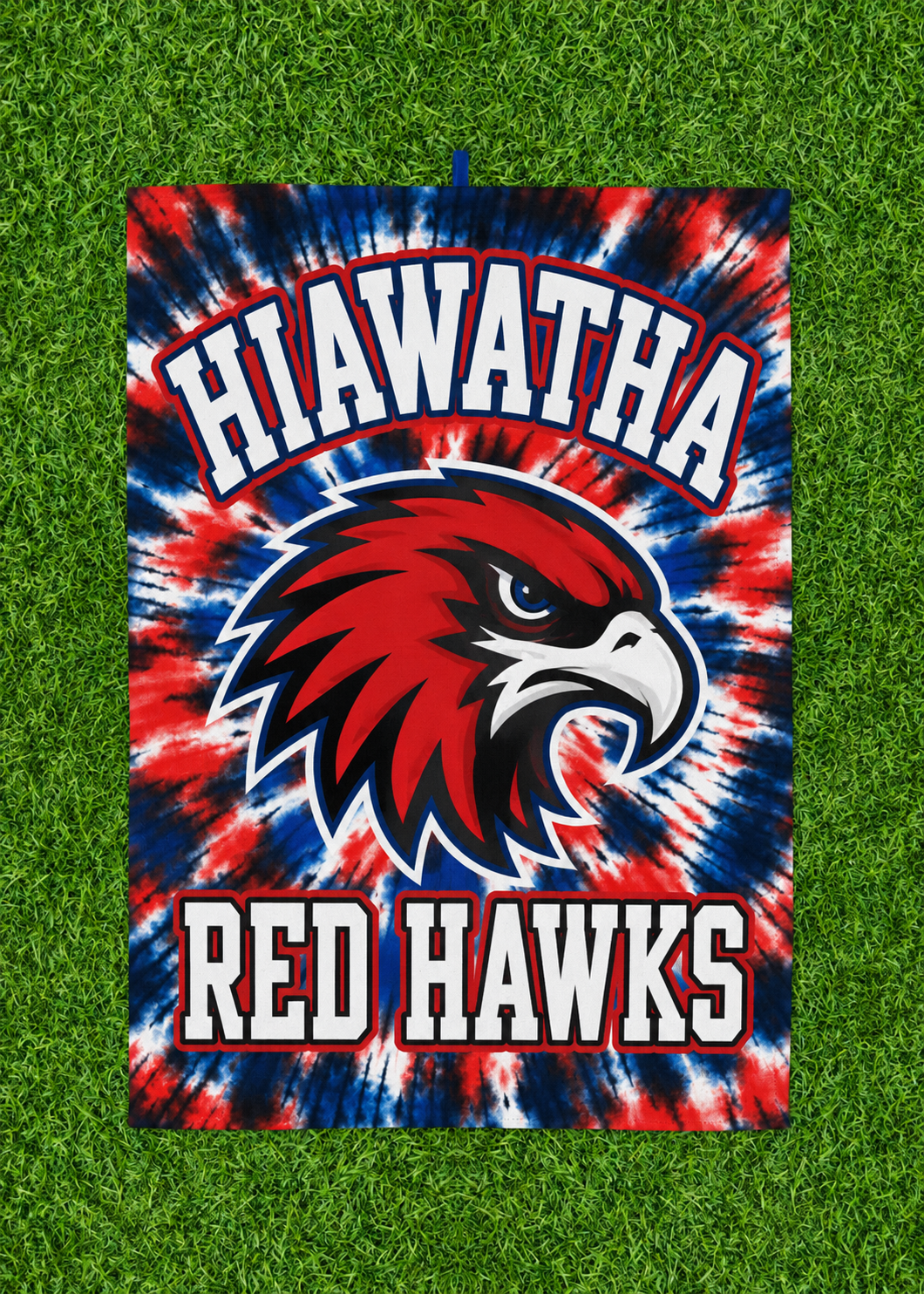 Hiawatha Red Hawks minky blanket design