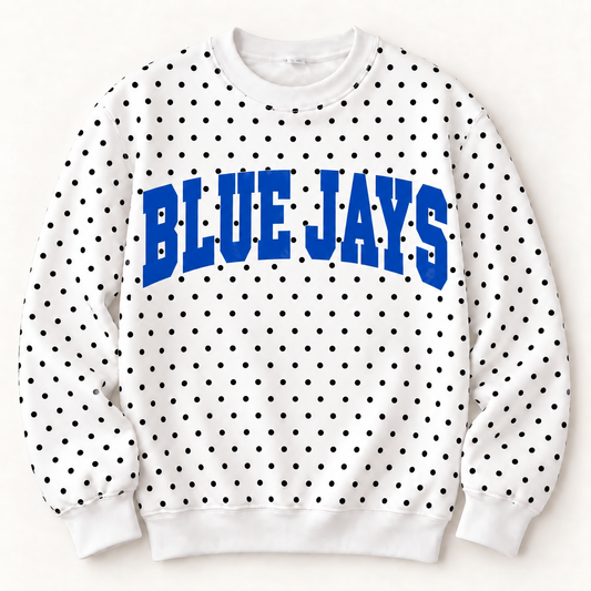 Rock Port Blue Jays Sideline Polka Dot Crew - Pre-Order