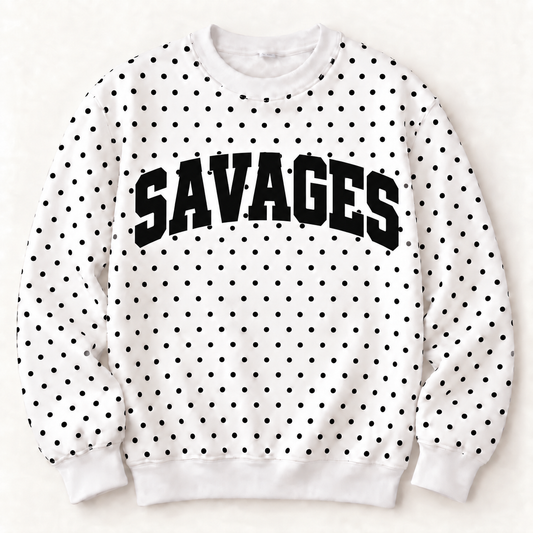 Savannah Savages Sideline Polka Dot Crew - Pre-Order
