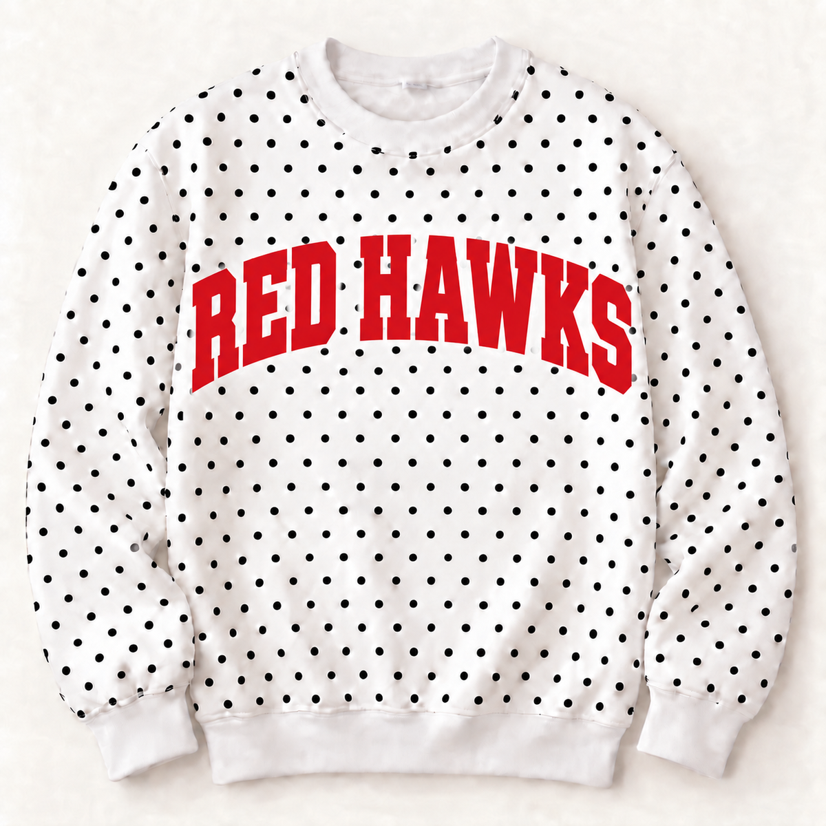 Hiawatha Red Hawks Sideline Polka Dot Crew - Pre-Order