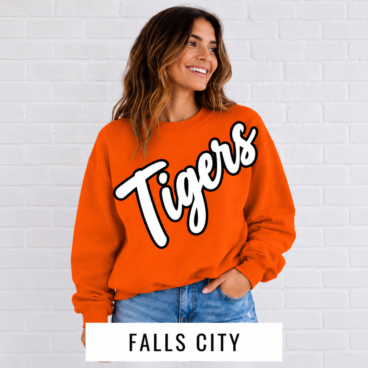 Falls City Tigers Script Mascot Sweatshirt