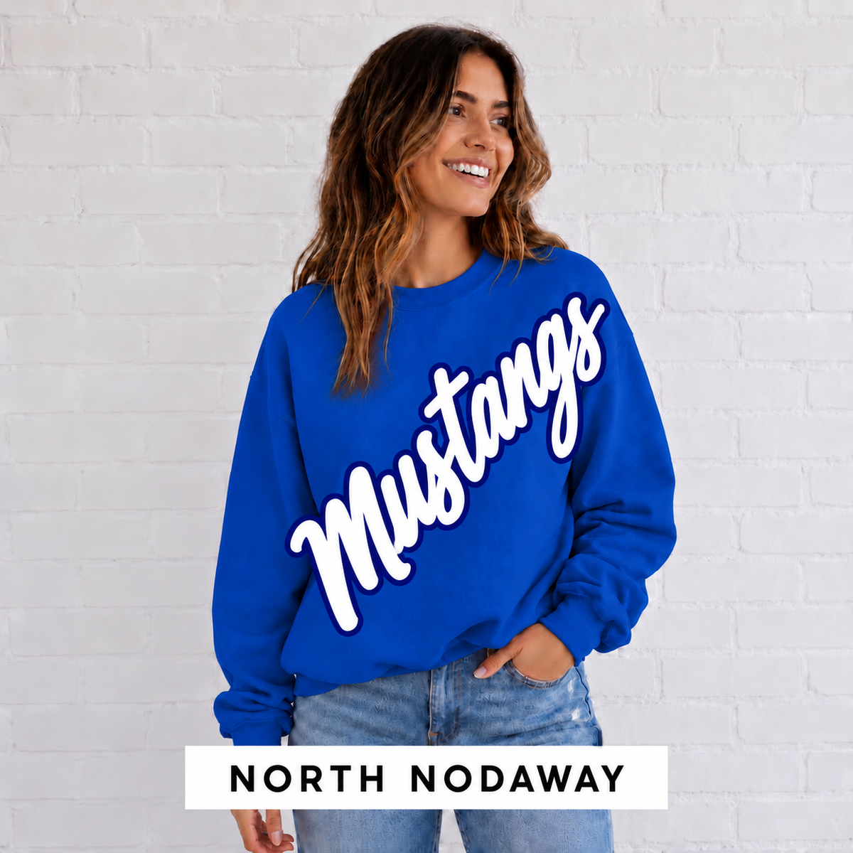North Nodaway Mustangs Script Mascot Sweatshirt