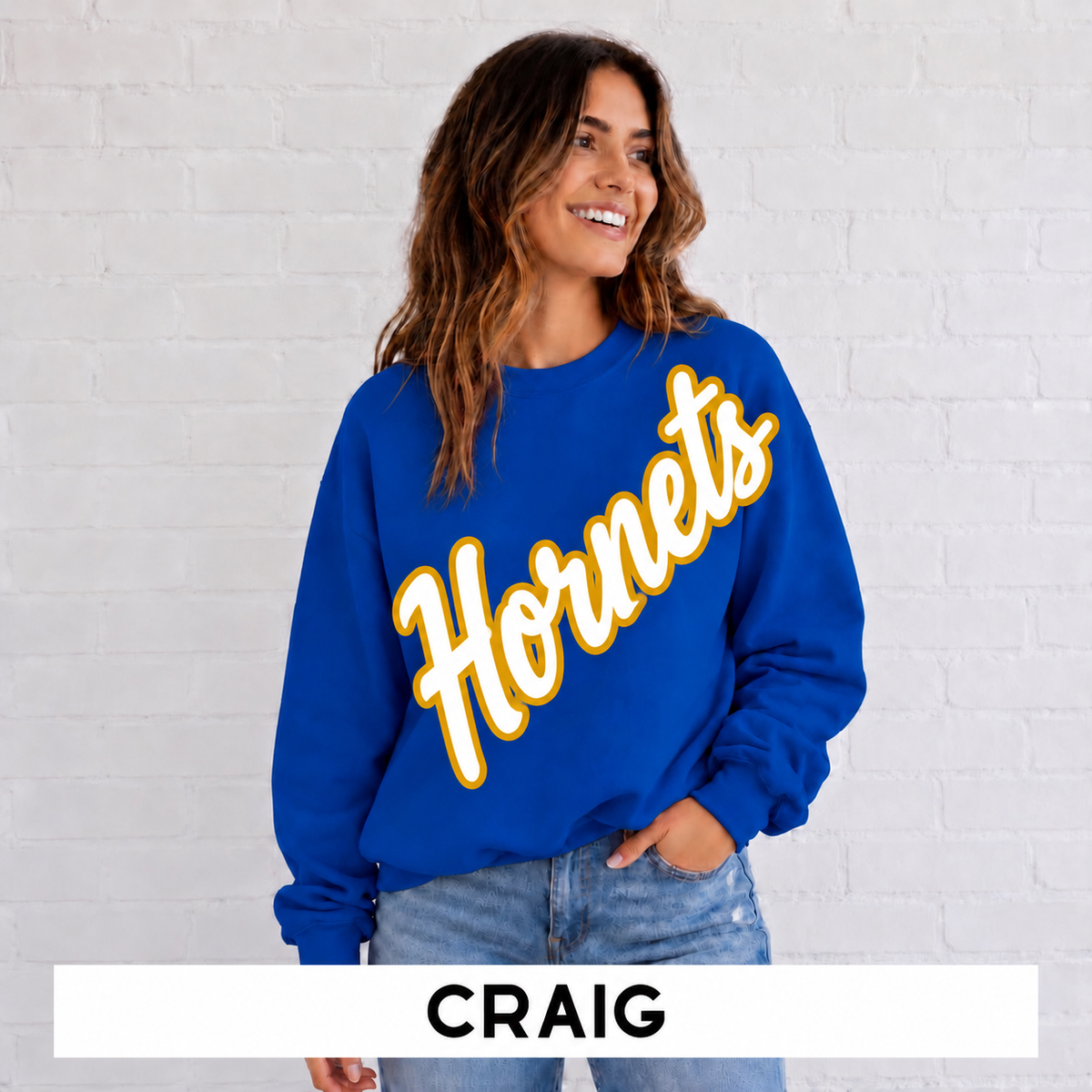 Craig Hornets Script Mascot Sweatshirt