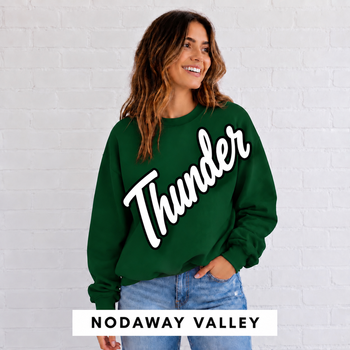 Nodaway Valley Thunder Script Mascot Sweatshirt
