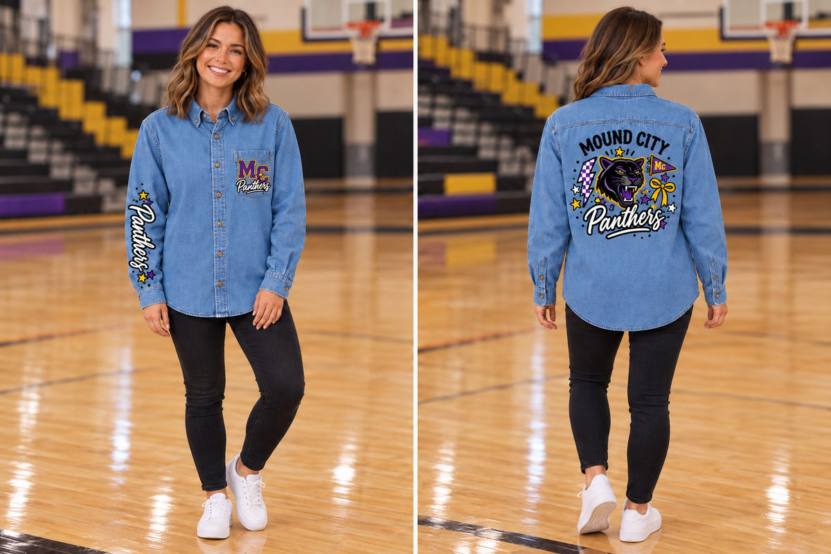 Mound City Panthers Stonewashed Denim Shirt