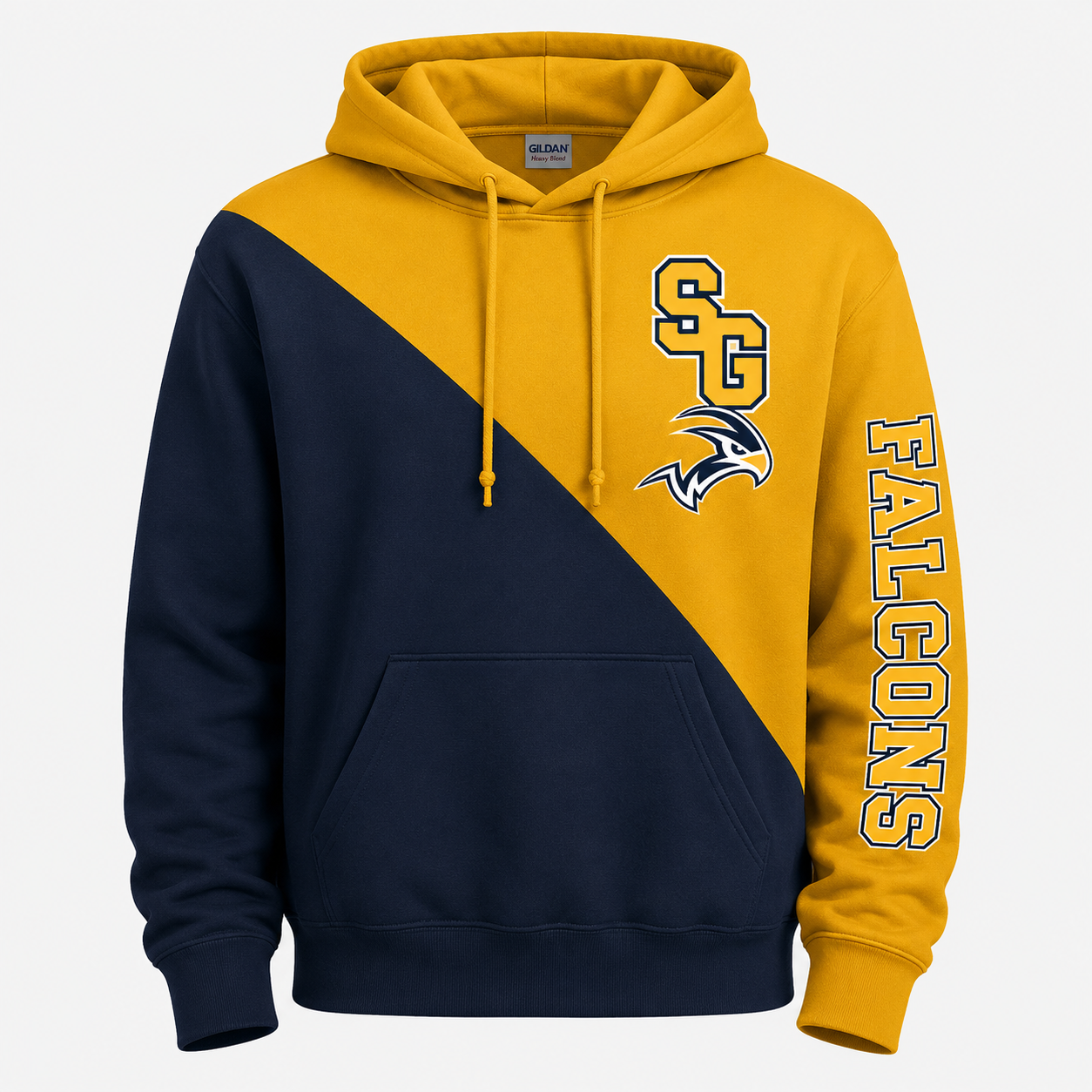 Custom Split Hoodie — Your Mascot, Initials & Team Colors