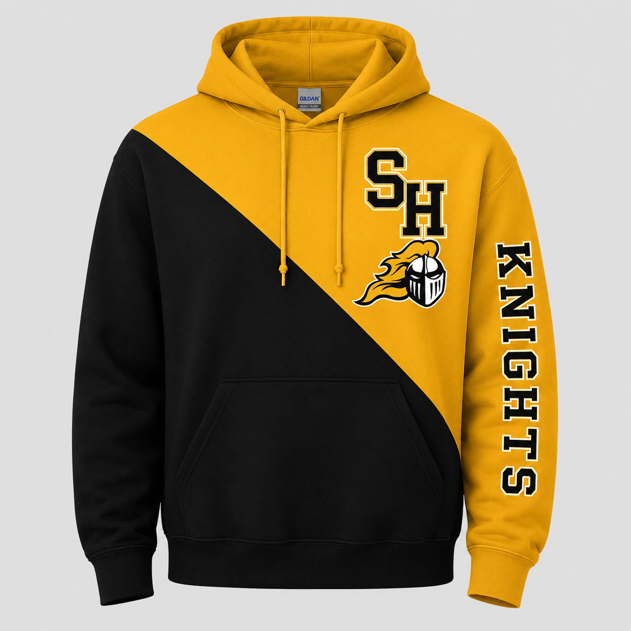 Custom Split Hoodie — Your Mascot, Initials & Team Colors