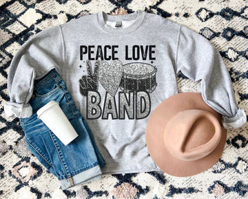 Peace Love Band Faux Glitter