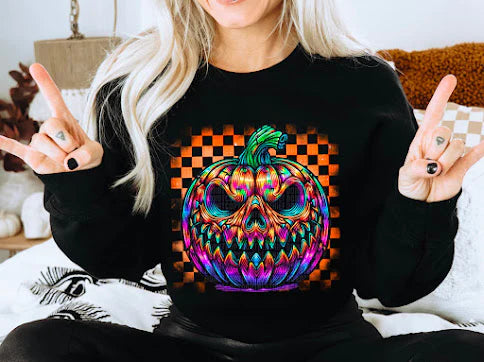 Neon Scary Pumpkin