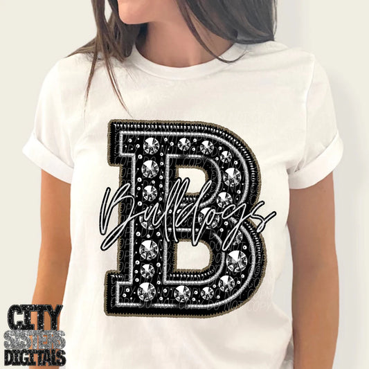 Bulldogs Rhinestone Mascot