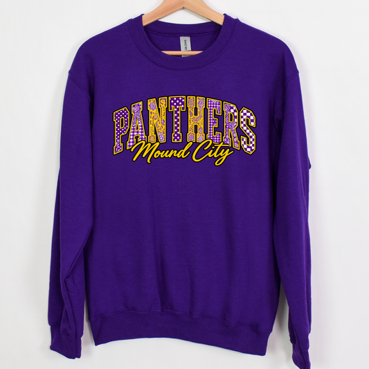 Mound City Panthers Patchwork Sweatshirt or Tee