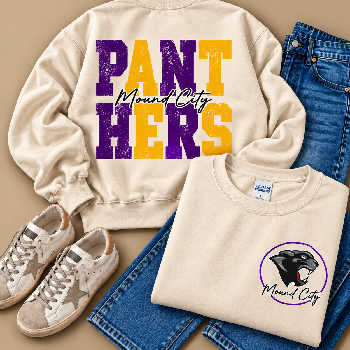 Mound City Panthers Stacked Mascot Sweatshirt
