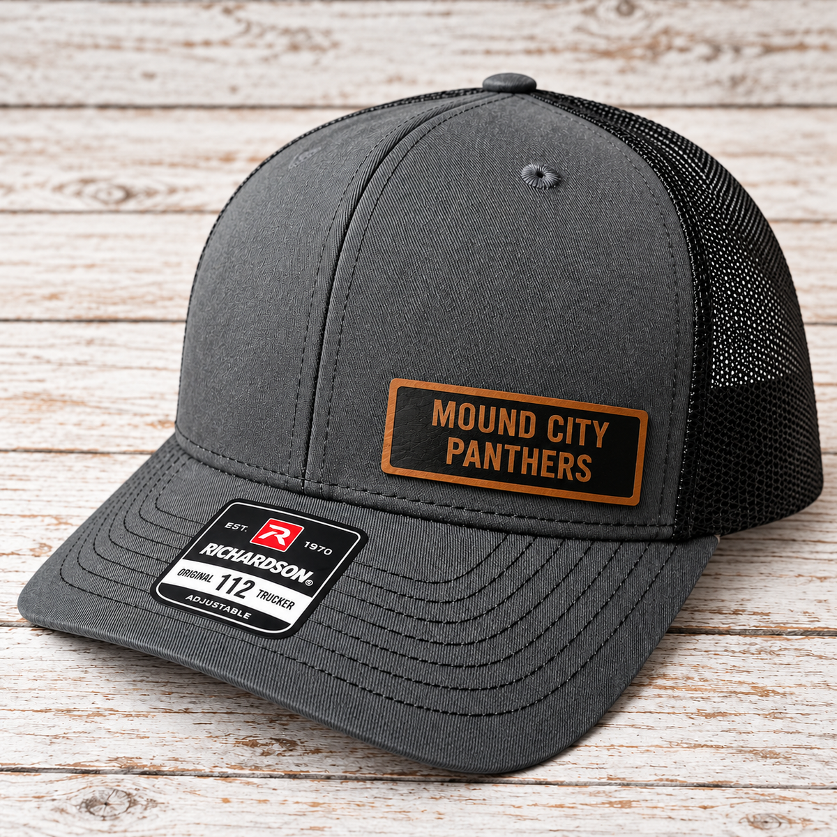 Mound City Panthers Leather Patch Hat