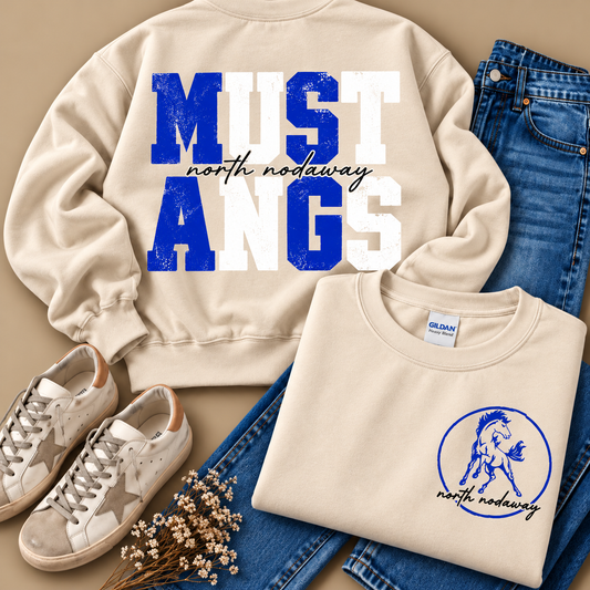 North Nodaway Mustangs Stacked Mascot Sweatshirt
