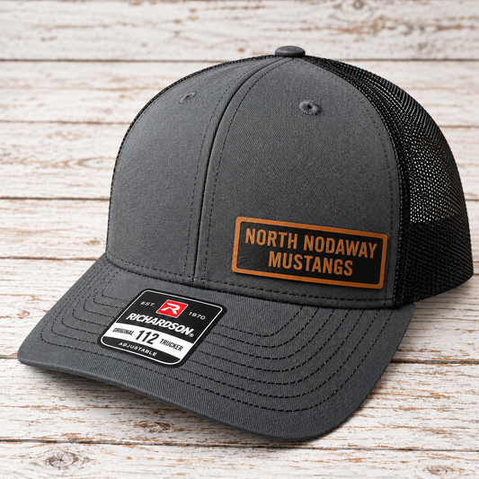North Nodaway Mustangs Leather Patch Hat