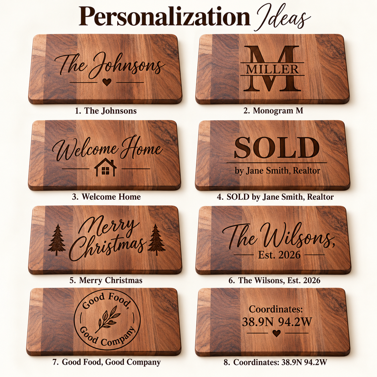 Personalized Walnut Cutting Board