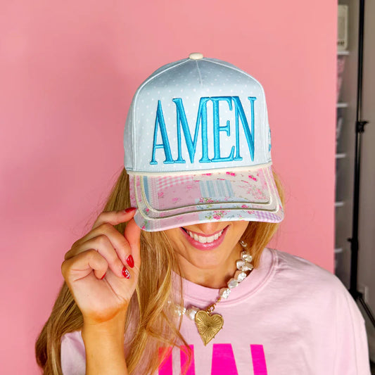 Floral Amen — Embroidered Canvas Snapback