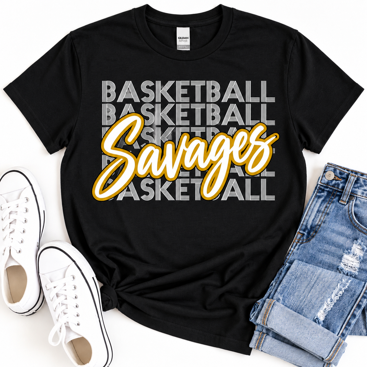 Savannah Savages Stacked Basketball