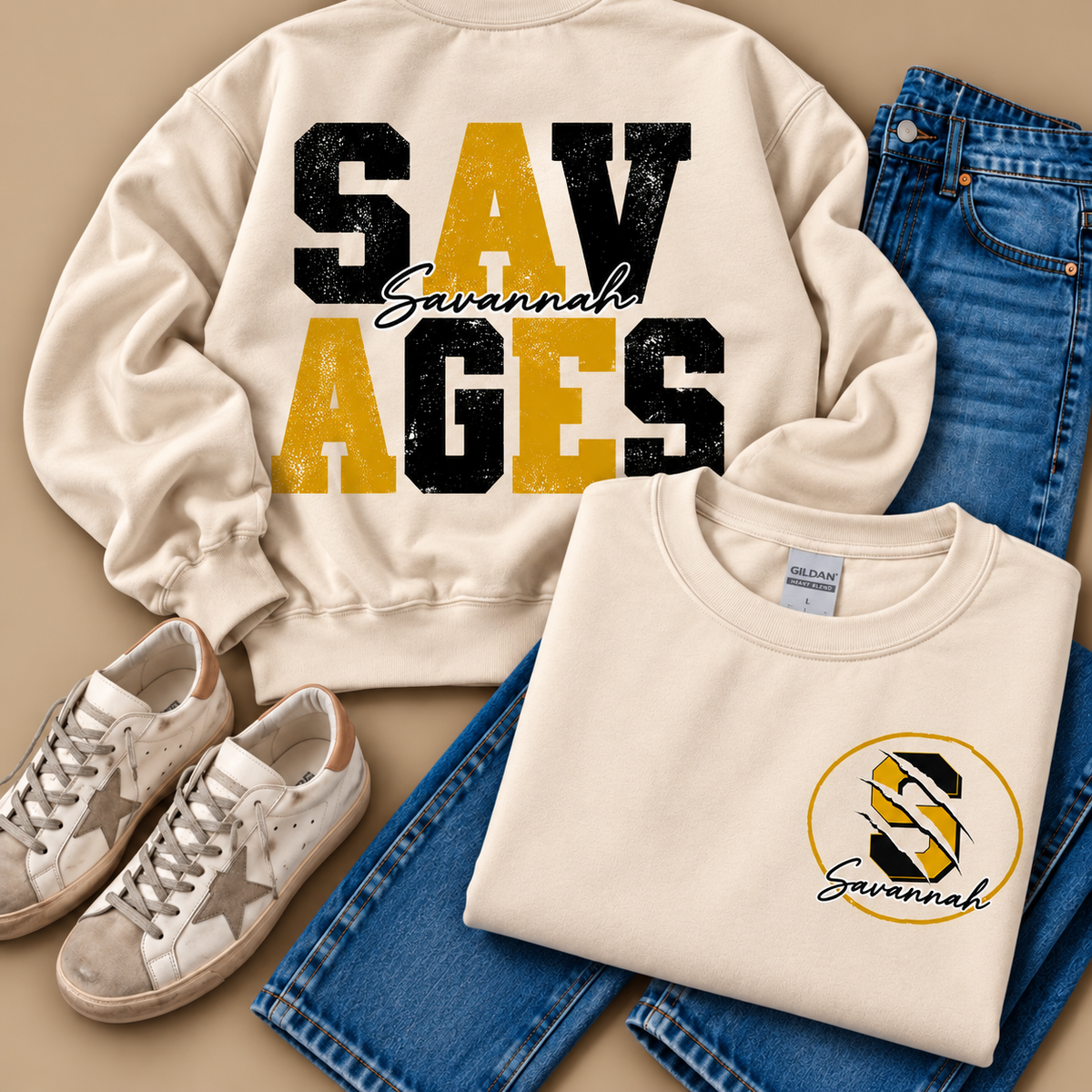 Savannah Savages Stacked Mascot Sweatshirt