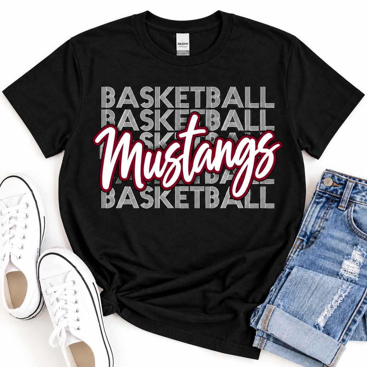 Shenandoah Mustangs Stacked Basketball