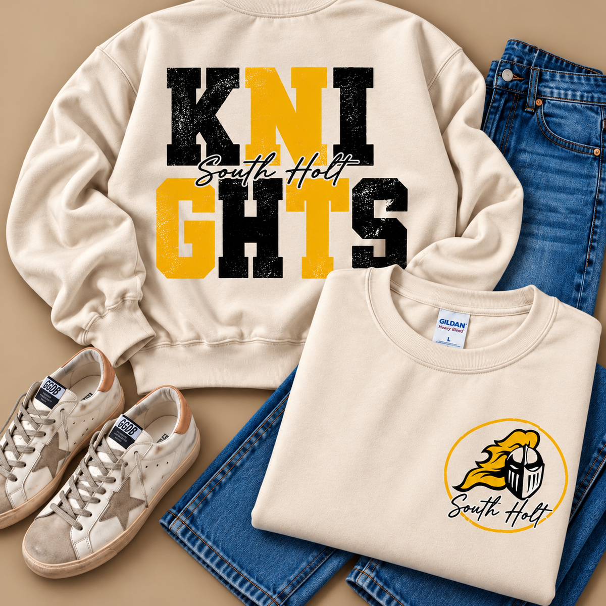 South Holt Knights Stacked Mascot Sweatshirt