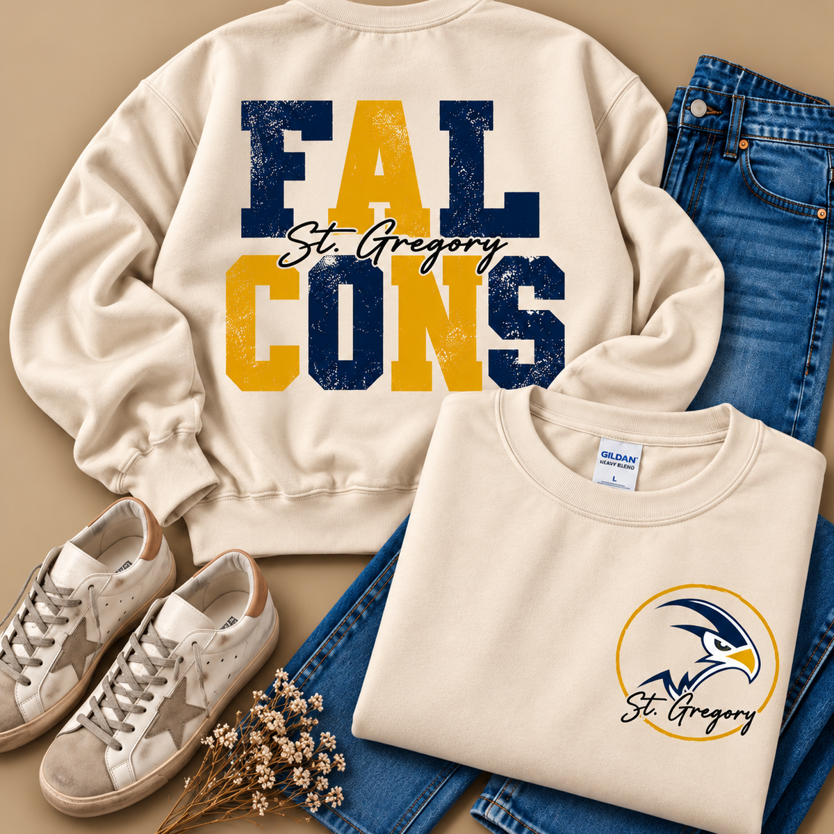 St. Gregory's Falcons Stacked Mascot Sweatshirt