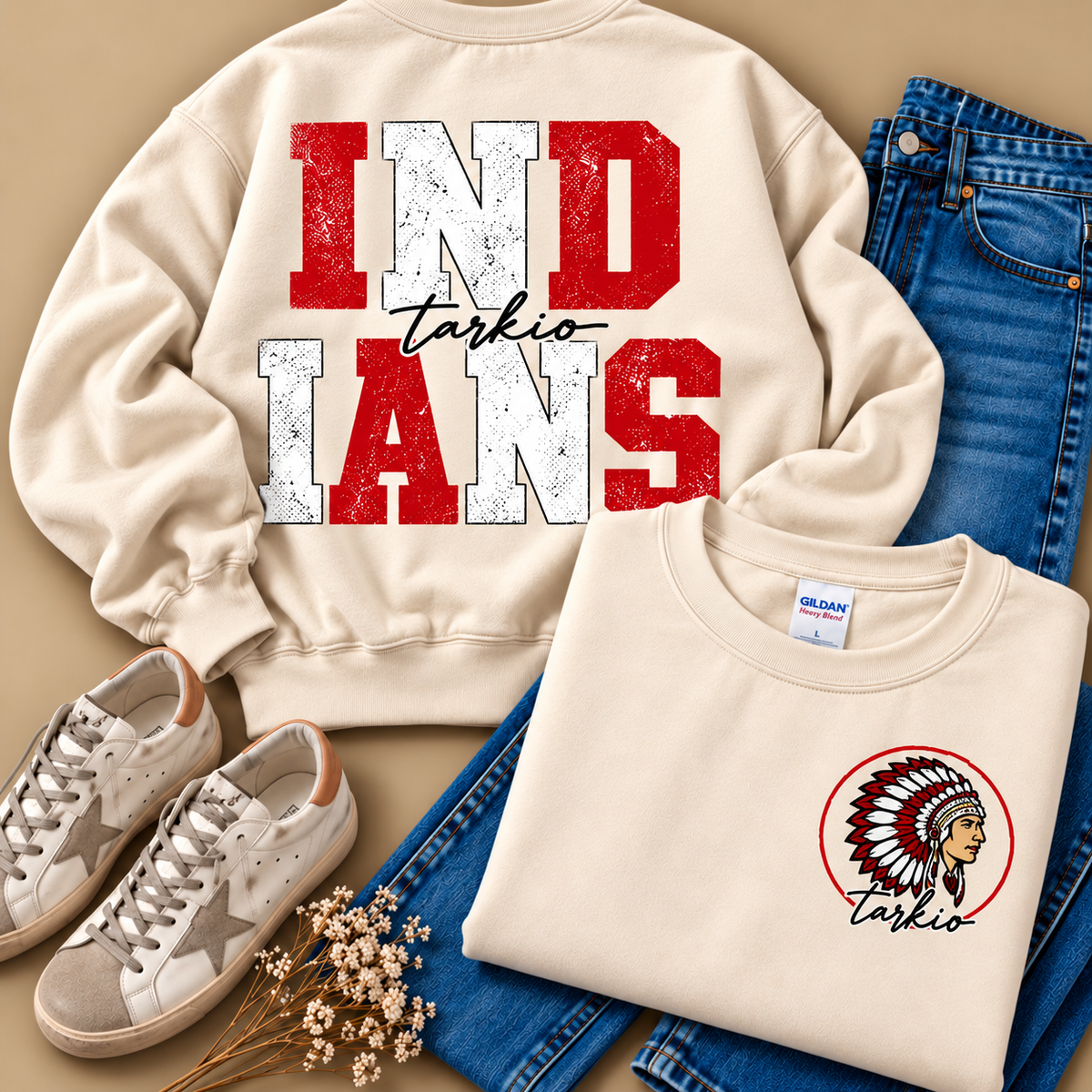 Tarkio Indians Stacked Mascot Sweatshirt