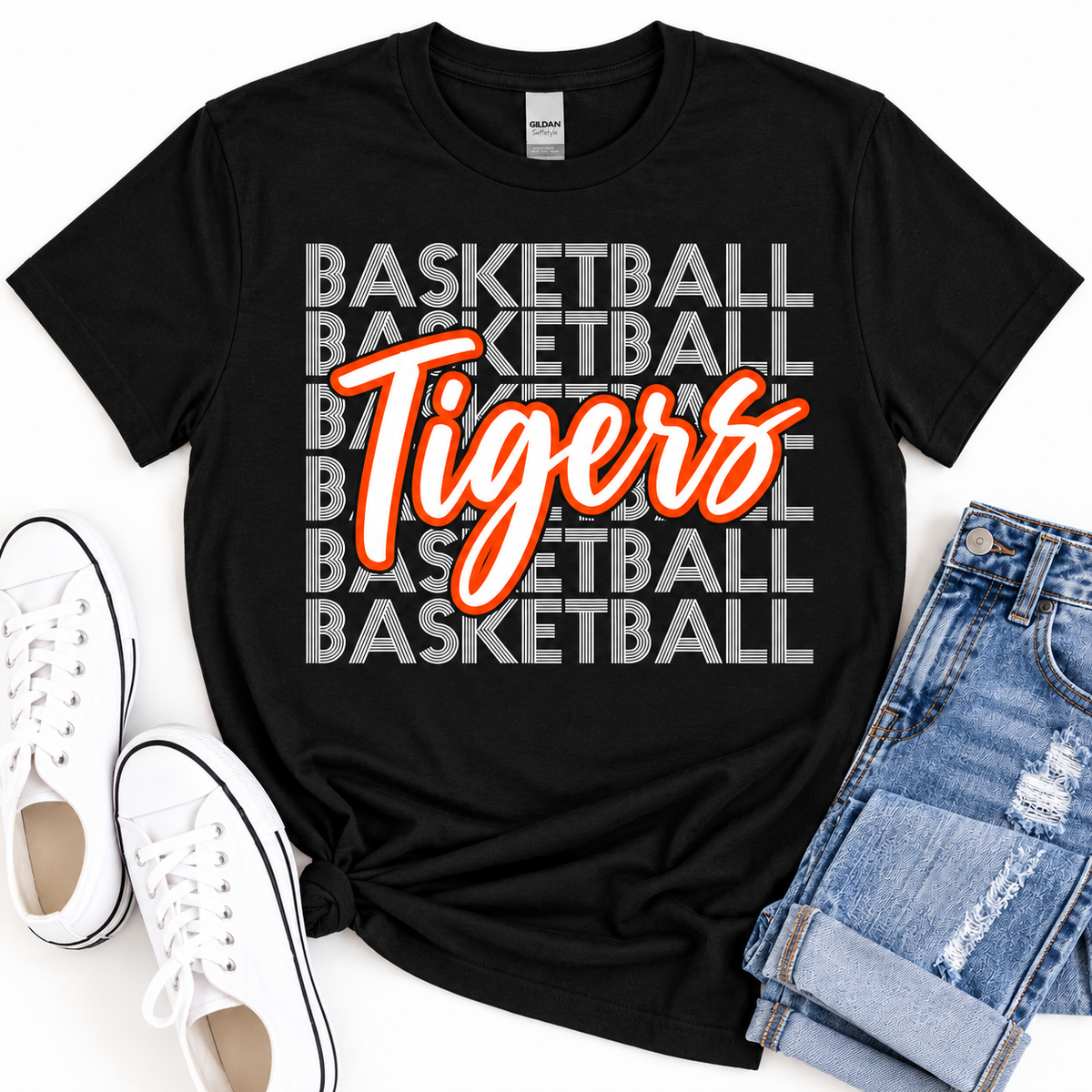 Falls City Tigers Stacked Basketball