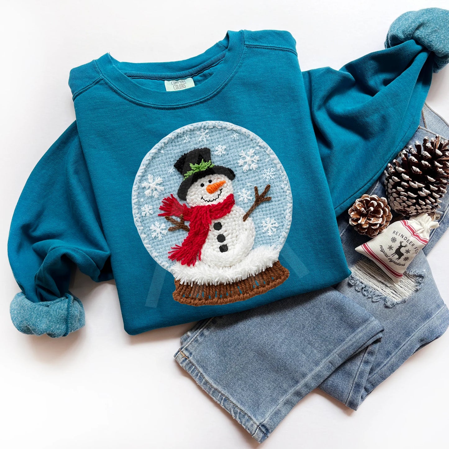 Yarn Snowman Snowglobe