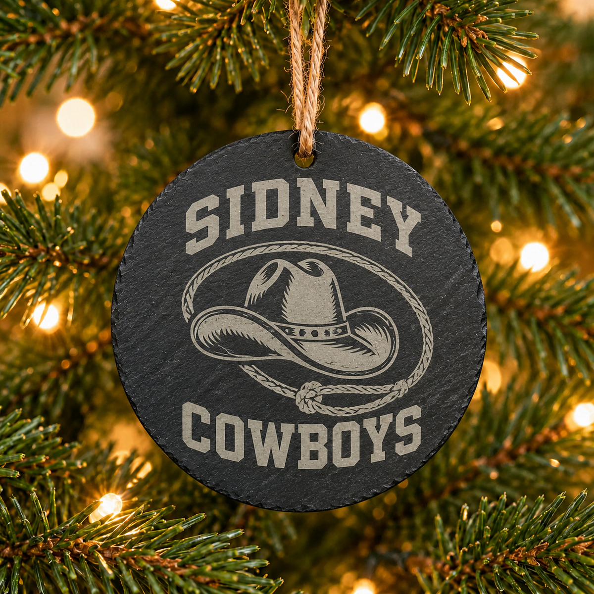 Cowboys Sidney Slate Ornament