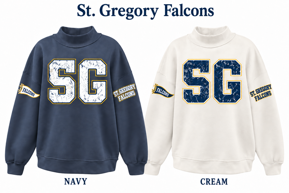 St. Gregory's Falcons Varsity Letter Mockneck - Pre-Order