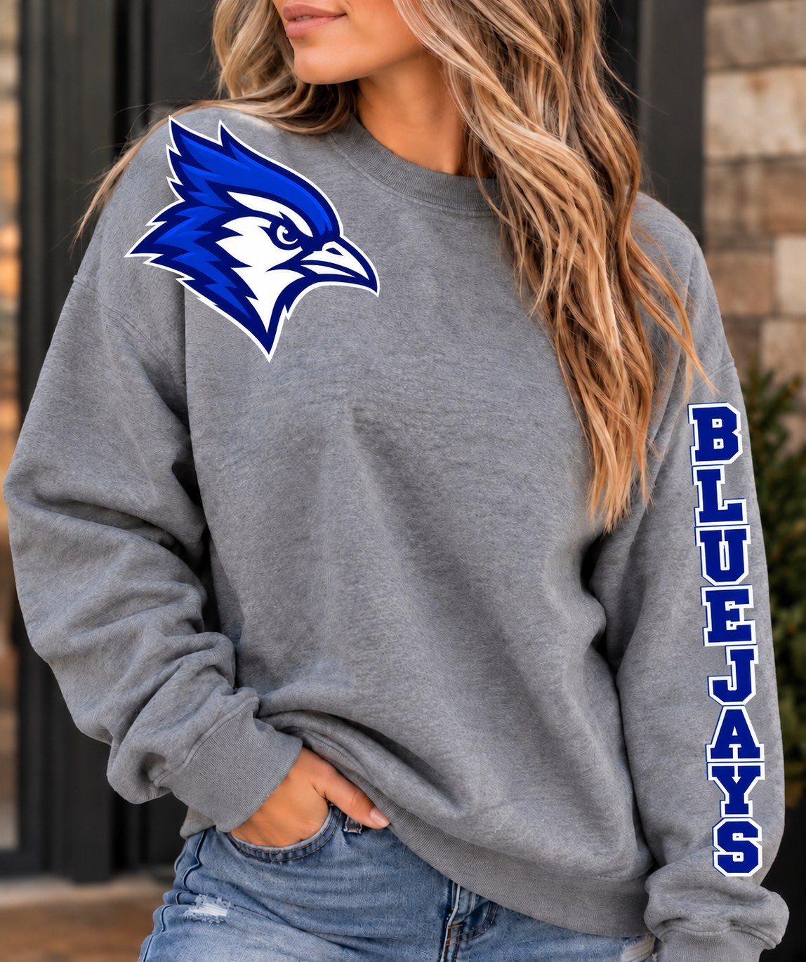 Northeast Nodaway Blue Jays Sleeve Sweatshirt